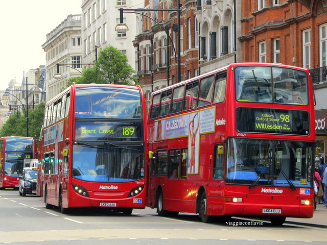 Autobus a due piani londinesi. Double Decker. Londra.